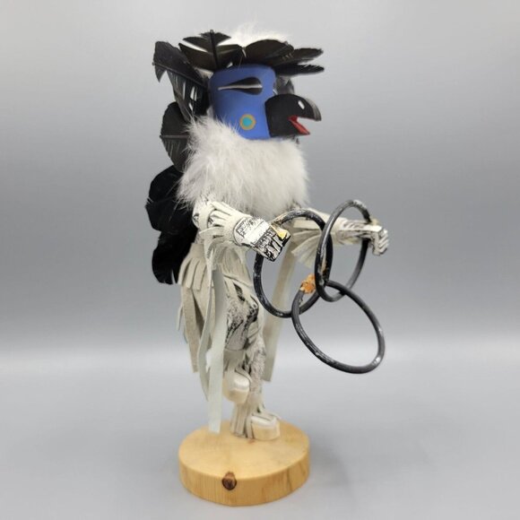 Kachina Doll 9" Hoop Dancer Navajo Hopi Feathers Native American Art Signed - Picture 2 of 14